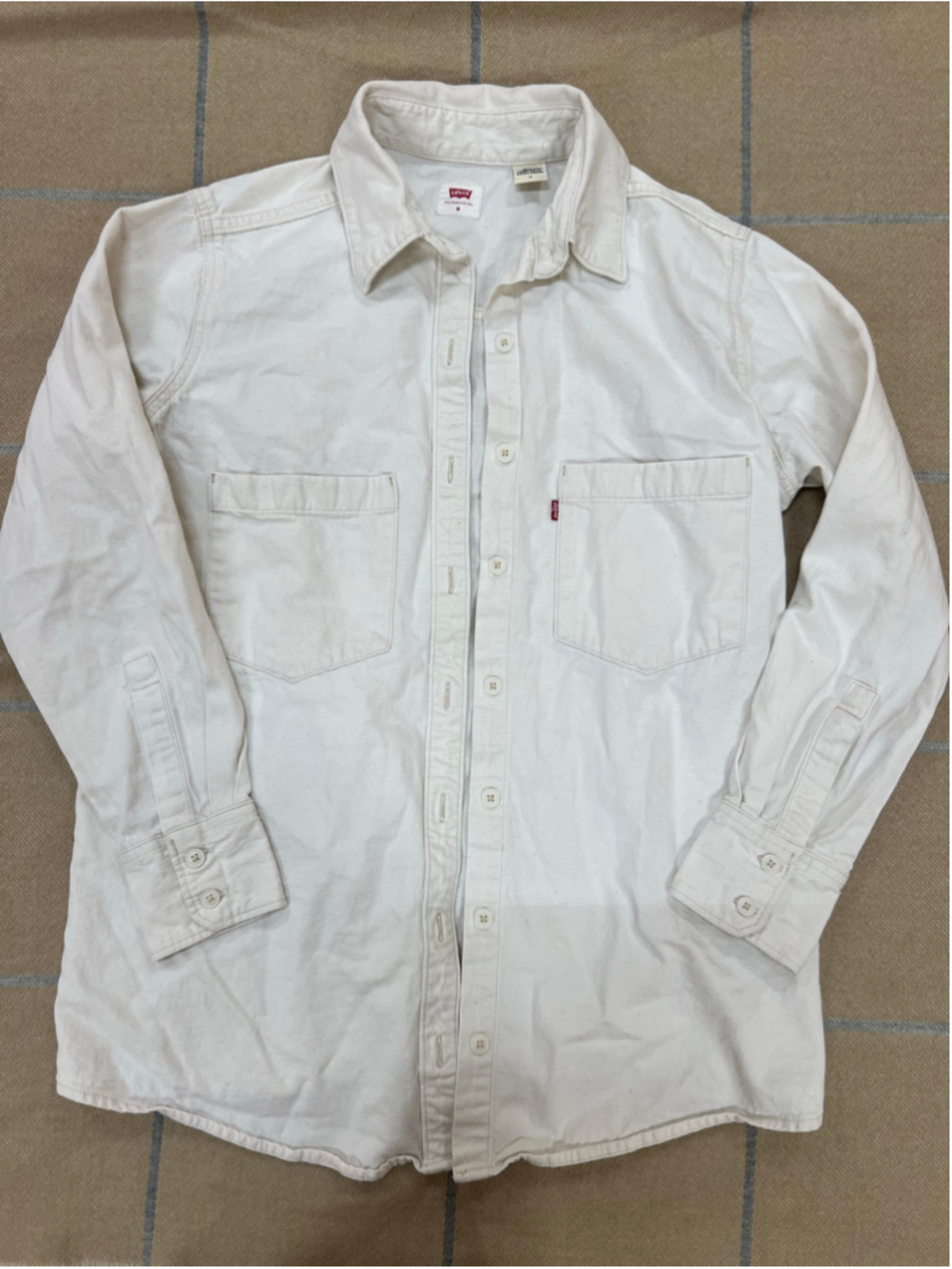 Women's Levi's Long Sleeve Button Down Shirt White Size M